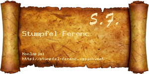 Stumpfel Ferenc névjegykártya